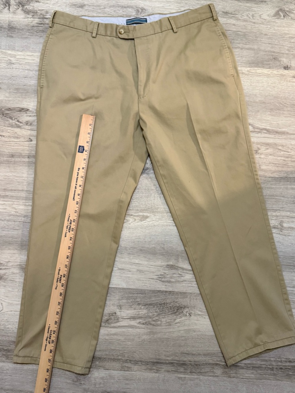Peter Millar Men's Khaki Chino Pants‎ Tan Flat Front Golf Size 38x27.5